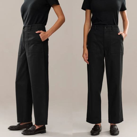 Jenni Kayne Pants Ranger Black Straight Leg High Rise Utility Pants Size 4 - Picture 1 of 9